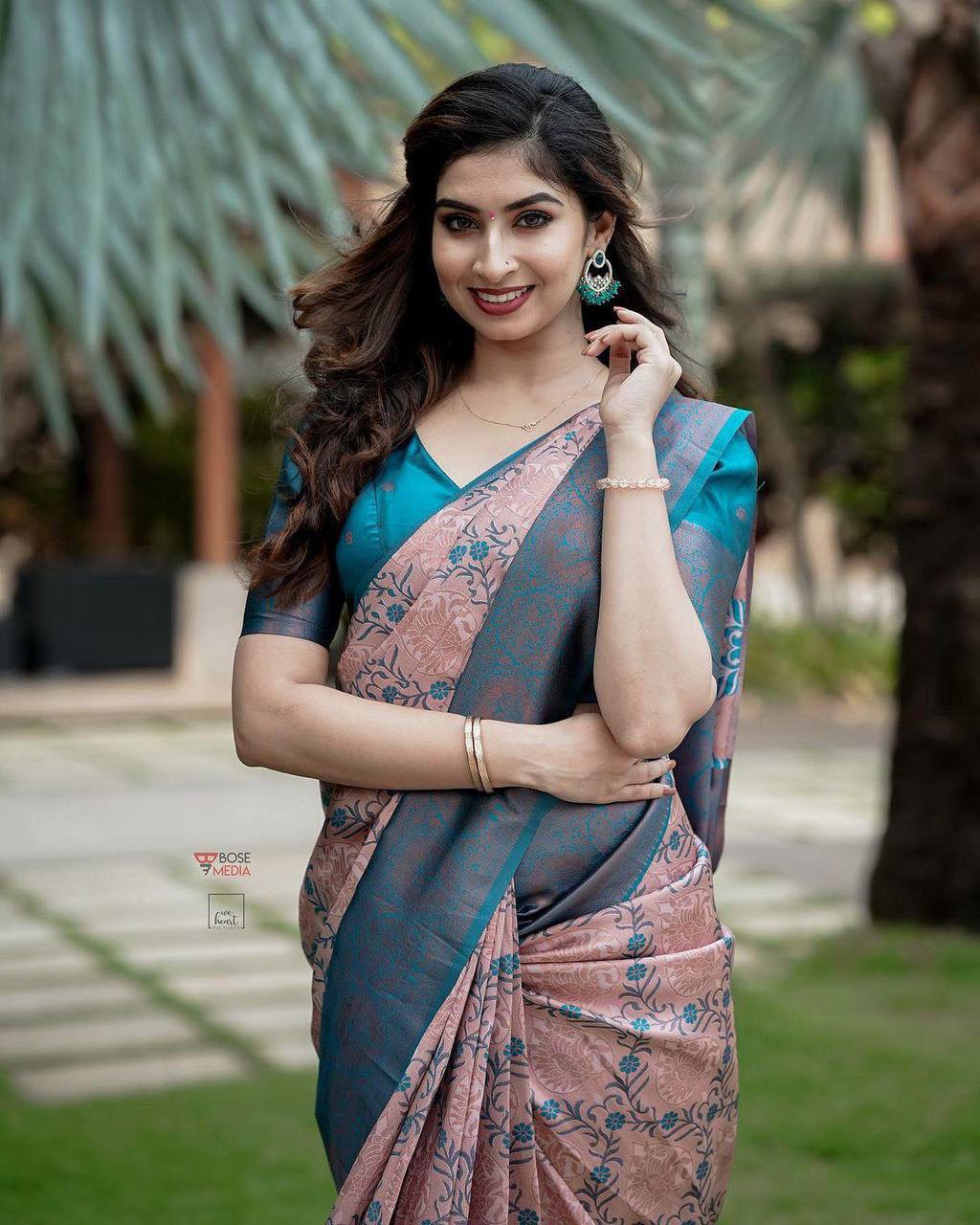 Organic Banarasi Lichi Silk Saree – Light, Elegant & Wedding Perfect